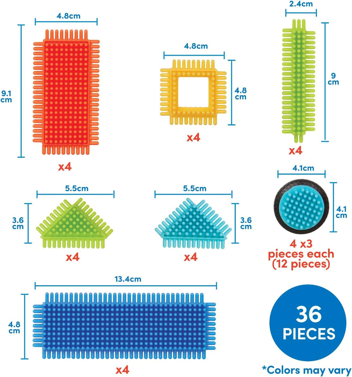 Bristle Blocks 3099Z - Set Costruzioni Morbide Da 36 Pezzi Per Bambini, Dai 2 Anni, Colorato