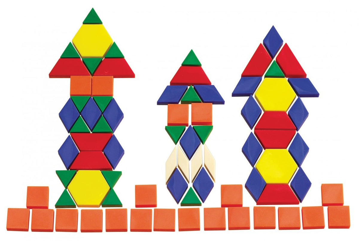 Edvantage - Plastic Solid Pattern Blocks Jar of 250 | The Play Room