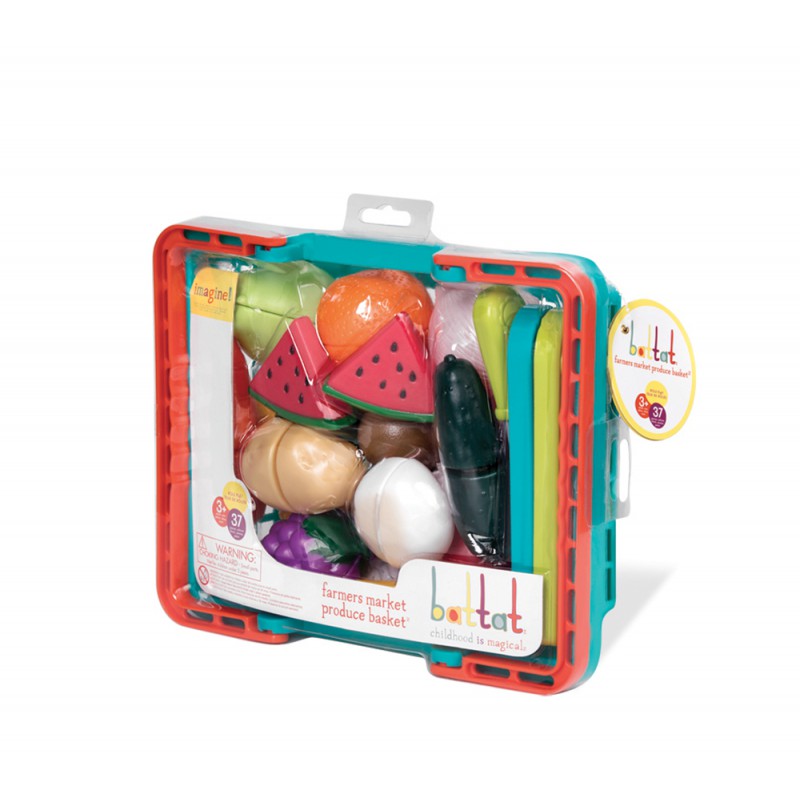 Battat Farmers Market Velcro Food in a Basket The Play Room