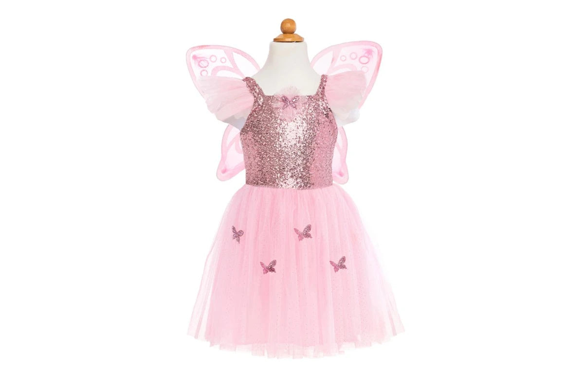 Great Pretenders - Pink Sequins Butterfly Dress & Wings - Size 5-7