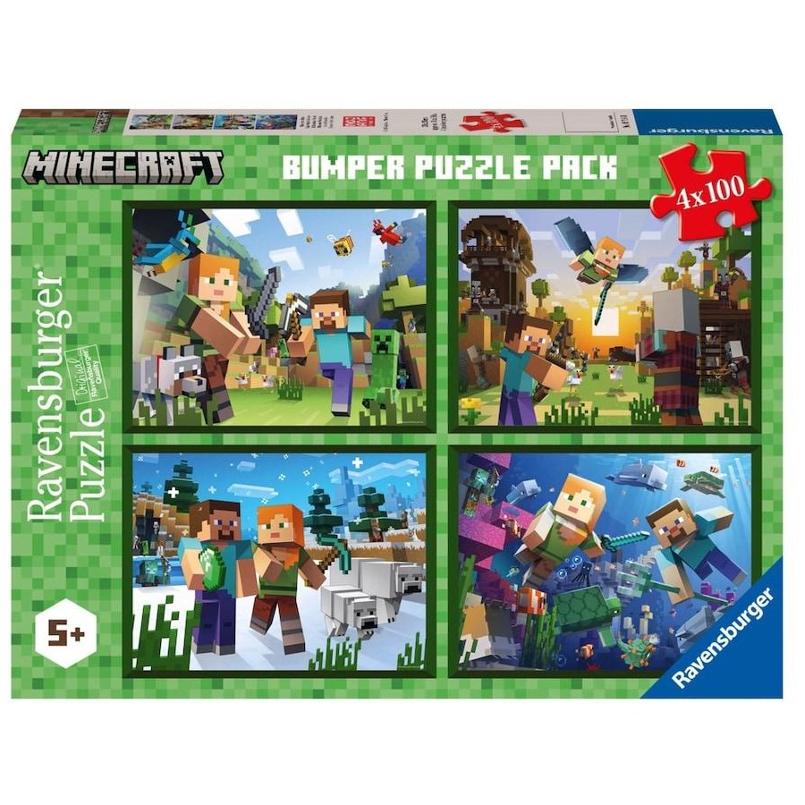 Ravensburger - Minecraft Bumper Pack Puzzle 4x100pc