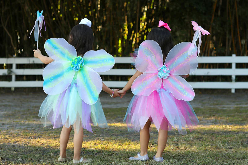 Great Pretenders - Green Butterfly Dress & Wings with Wand - Size 5-6