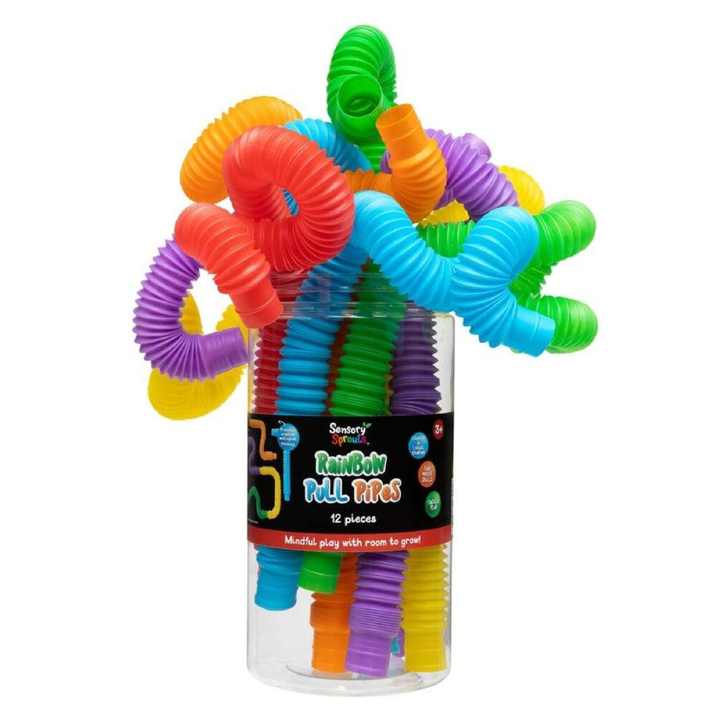 Sensory Sprouts - Rainbow Pull Pipes Set of 12