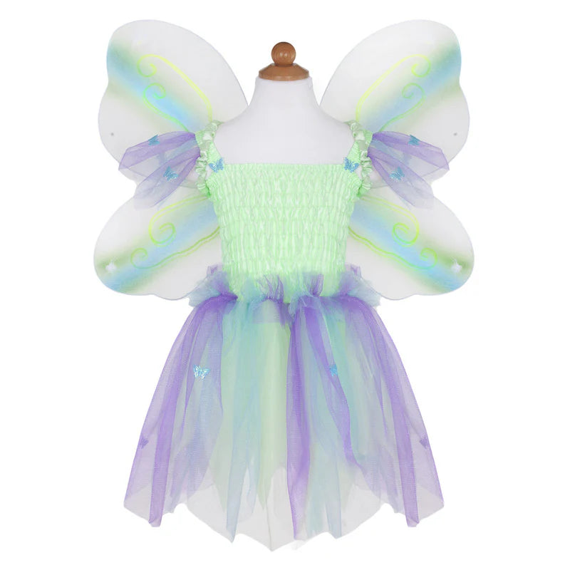 Great Pretenders - Green Butterfly Dress & Wings with Wand - Size 5-6