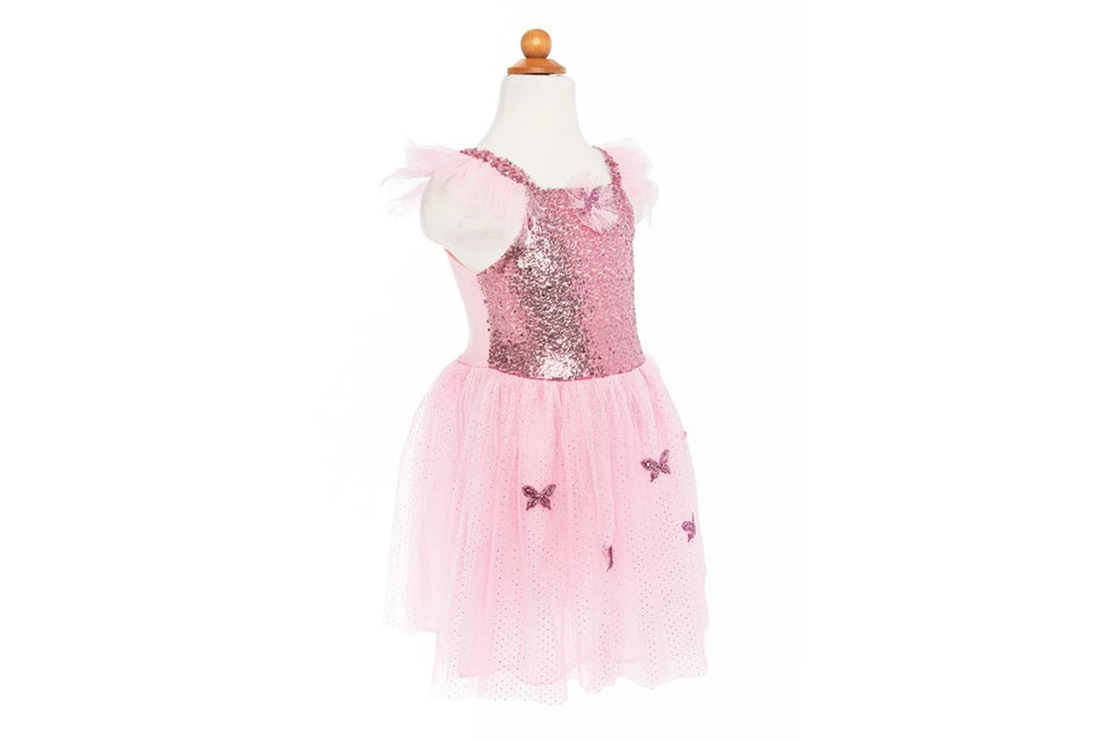 Great Pretenders - Pink Sequins Butterfly Dress & Wings - Size 5-7