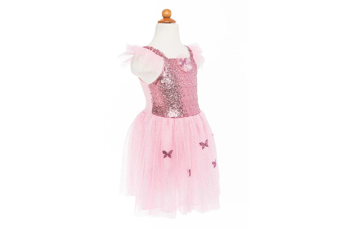 Great Pretenders - Pink Sequins Butterfly Dress & Wings - Size 5-7