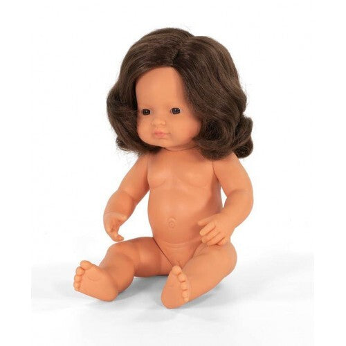 Miniland - Doll 38cm Caucasian Girl Brunette In Bag