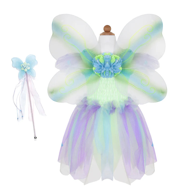 Great Pretenders - Green Butterfly Dress & Wings with Wand - Size 5-6