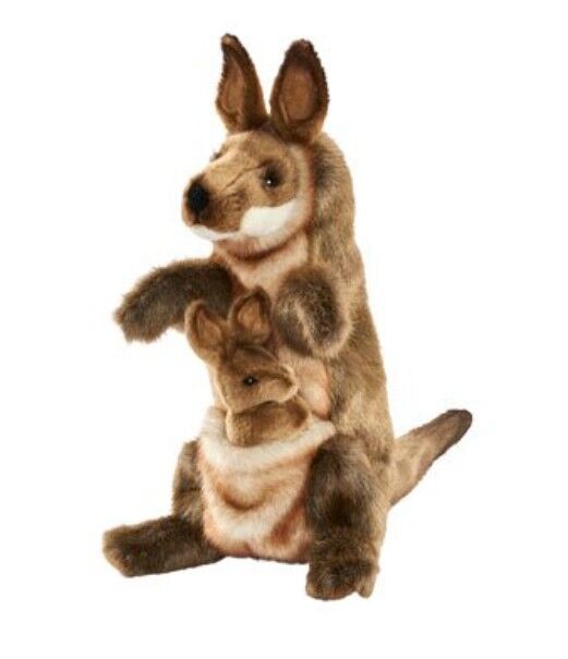 Hansa - Puppet Kangaroo and Joey 29cm