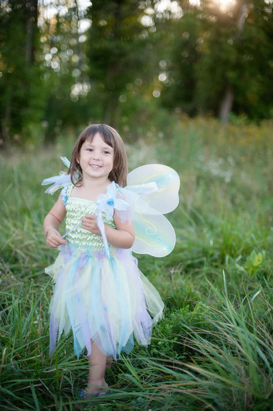 Great Pretenders - Green Butterfly Dress & Wings with Wand - Size 5-6