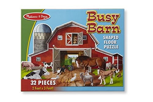 Melissa & Doug - Shaped Floor Puzzle - Busy Barn