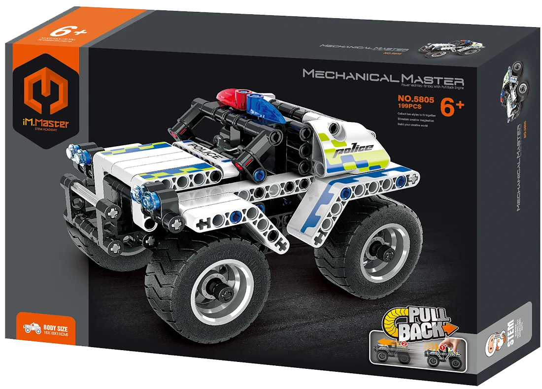 iM Master Stem Academy - Pull Back Police Car Green 199pc