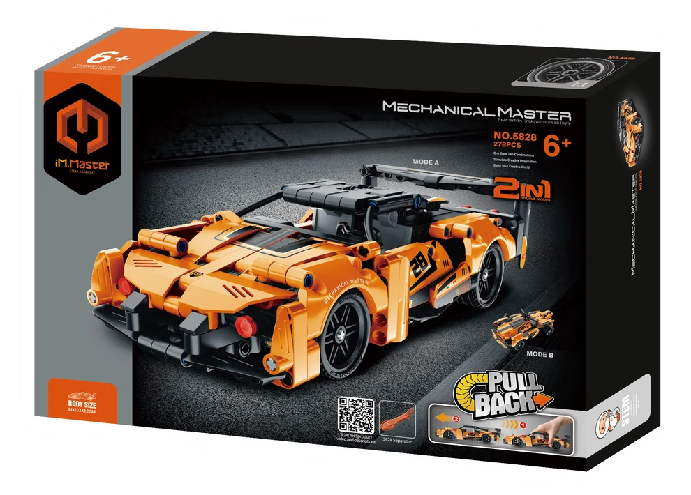 iM Master Stem Academy - Pull Back Super Car Orange 227pc