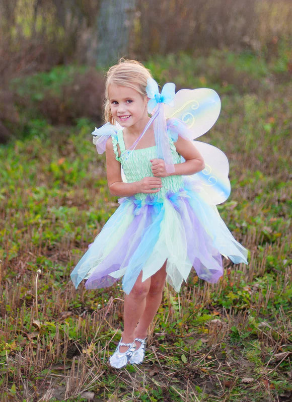 Great Pretenders - Green Butterfly Dress & Wings with Wand - Size 5-6