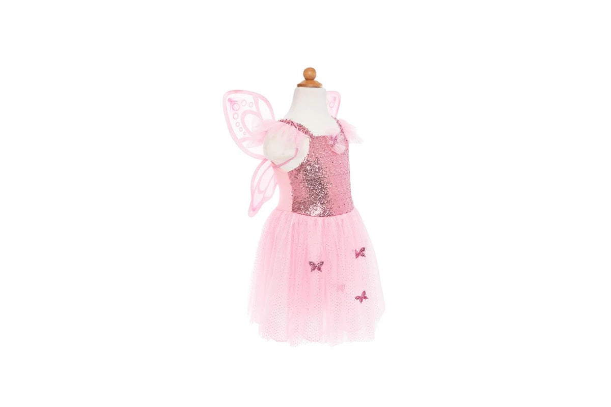 Great Pretenders - Pink Sequins Butterfly Dress & Wings - Size 5-7