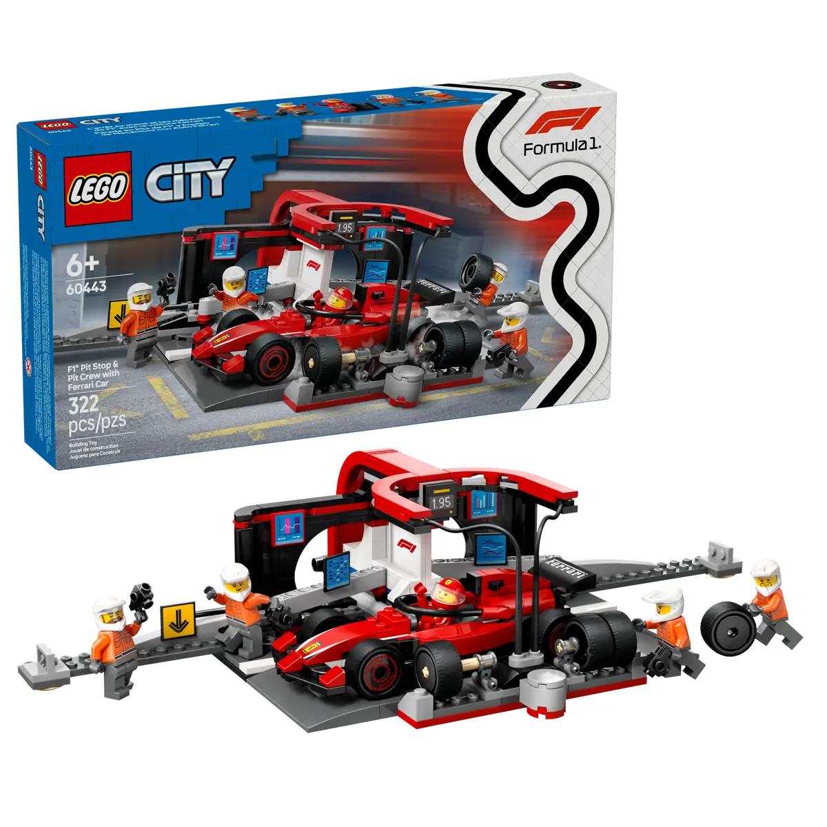 LEGO - City F1 Pit Stop & Pit Crew with Ferrari Car 60443