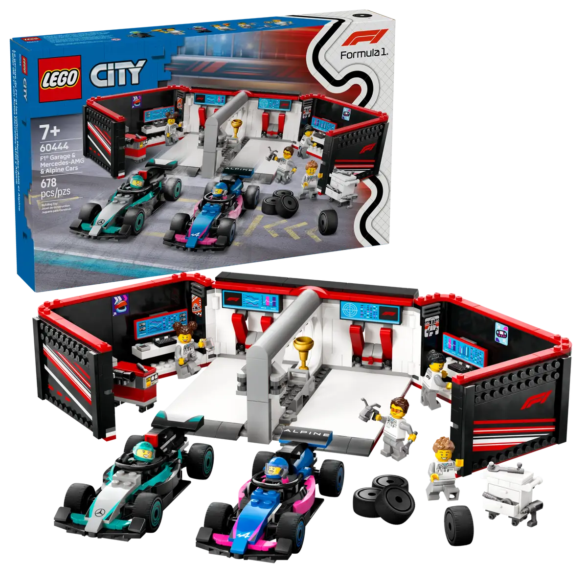 LEGO - City F1 Garage & Mercedes-AMG & Alpine cars 60444