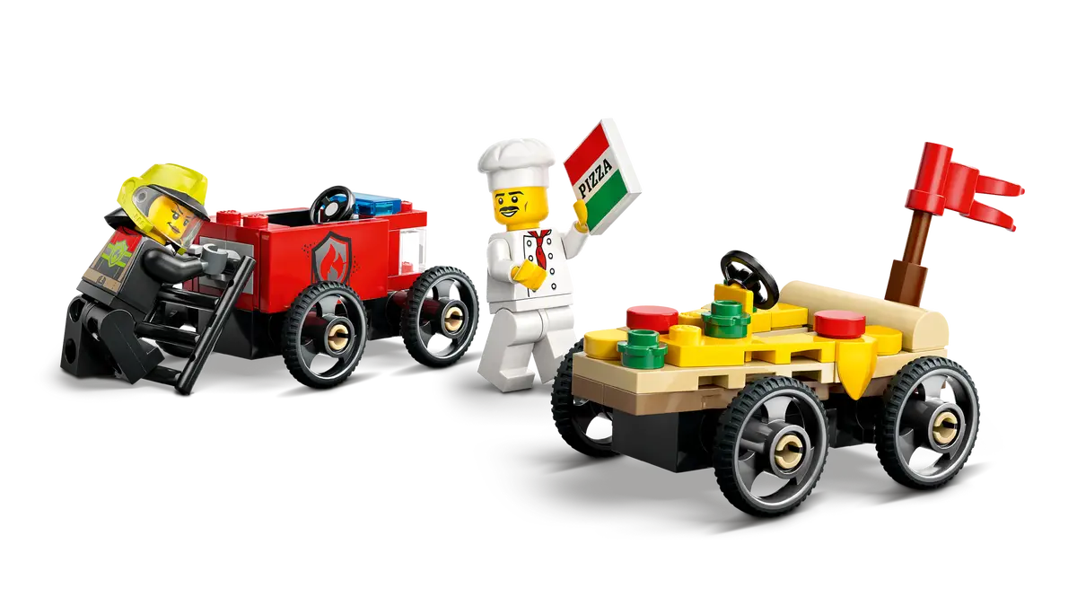 LEGO - City Pizza vs. Fire Truck Race Car Pack 60458