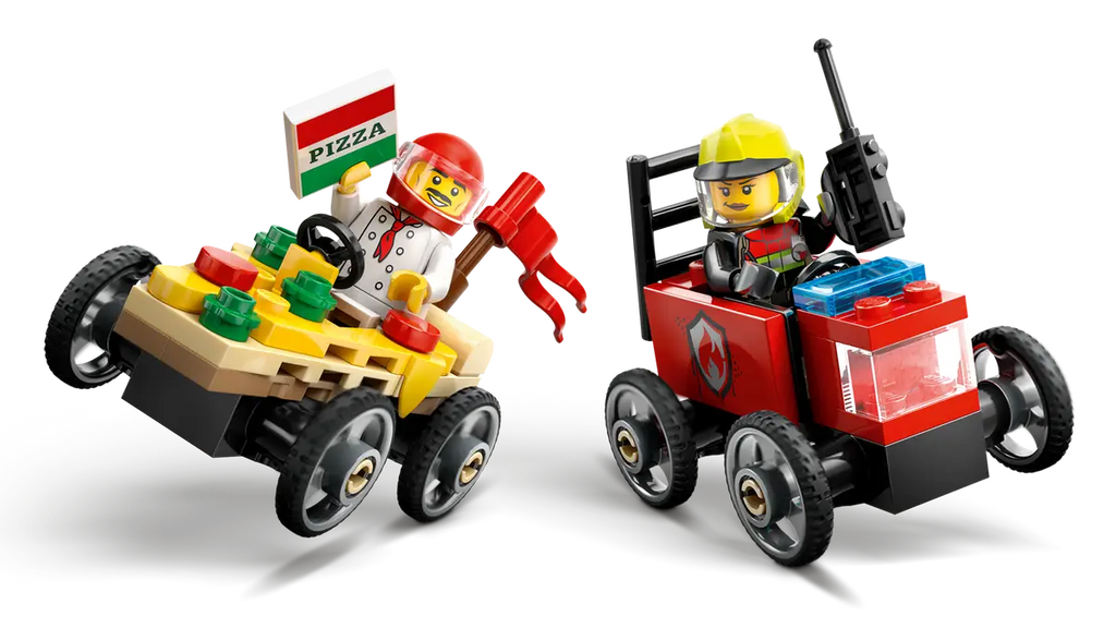 LEGO - City Pizza vs. Fire Truck Race Car Pack 60458