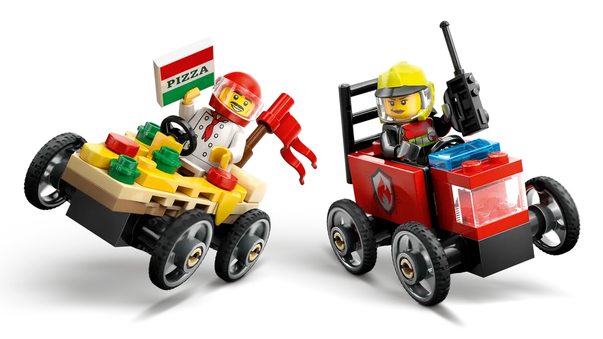 LEGO - City Pizza vs. Fire Truck Race Car Pack 60458