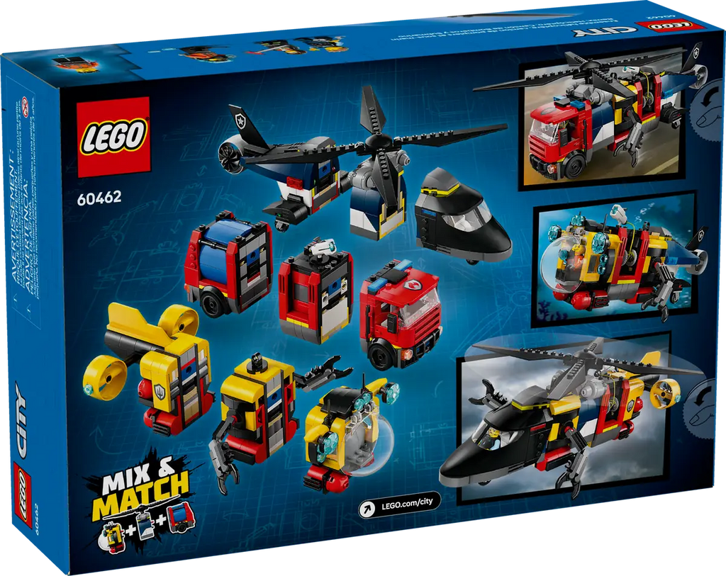LEGO - City Helicopter, Fire Truck & Submarine Remix 60462