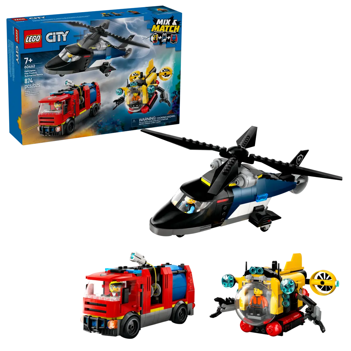 LEGO - City Helicopter, Fire Truck & Submarine Remix 60462