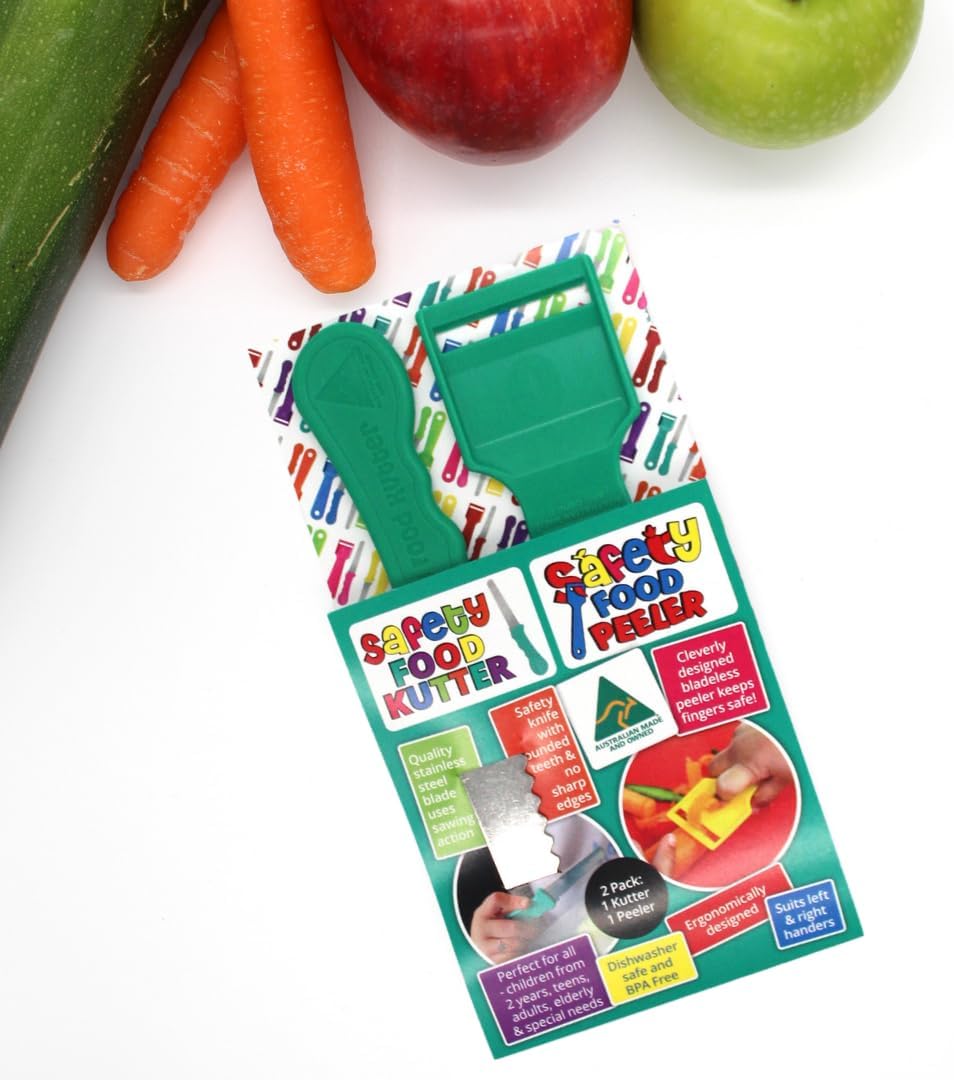 Twin Pack - Safety Food Kutter and Safety Food Peeler - Green