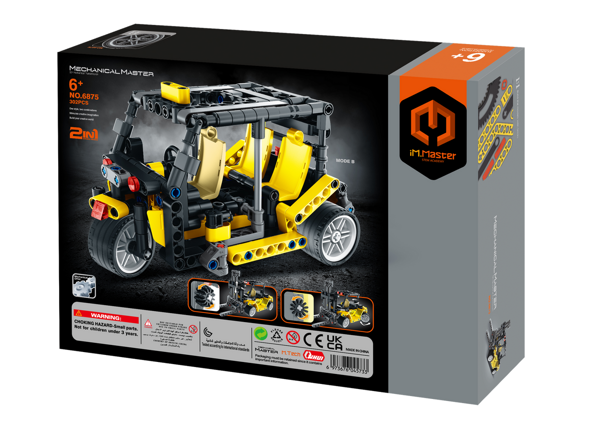 iM Master Stem Academy - 2in1 Forklift & 3 Wheeled Sightseeing Car 302pc