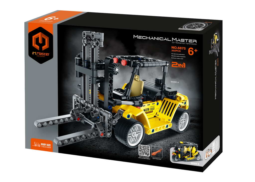 iM Master Stem Academy - 2in1 Forklift & 3 Wheeled Sightseeing Car 302pc