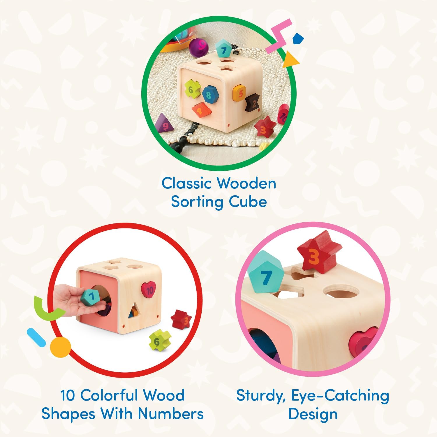 Battat - Wooden Shape Sorting Cube