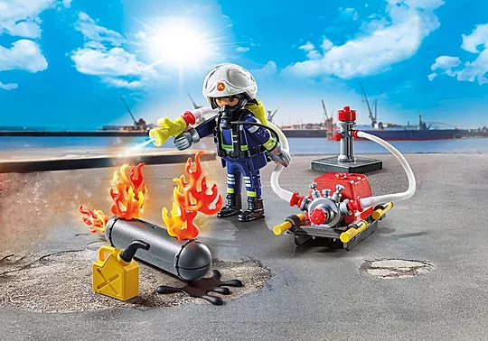 Playmobil - Firefighter with Water Pump 71826