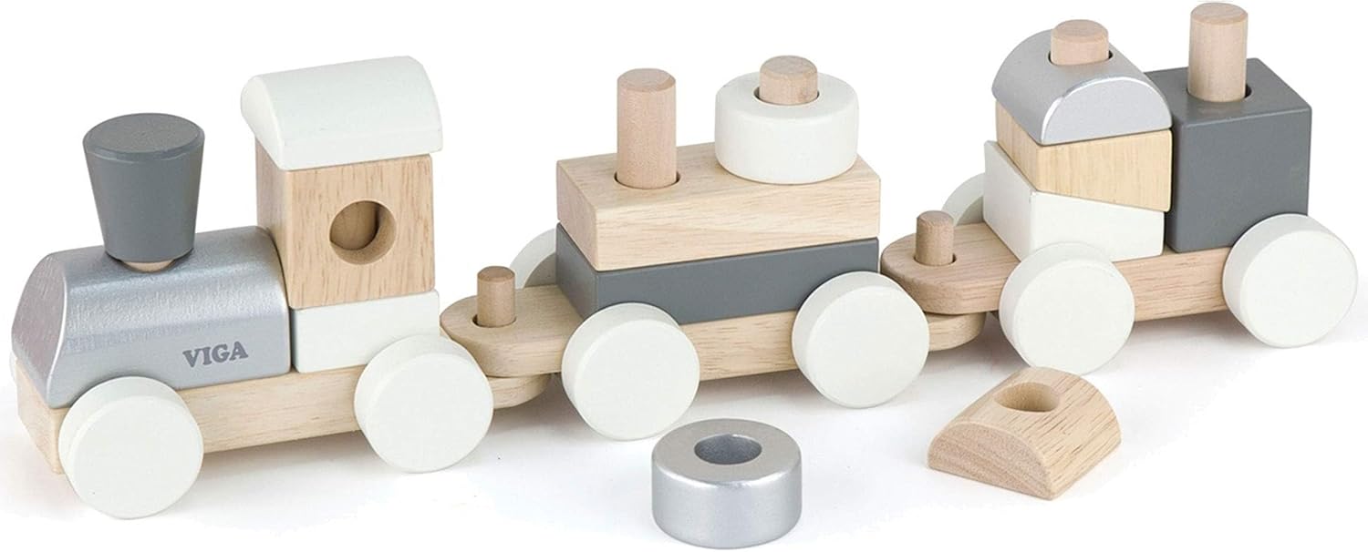 VIGA - Scandinavian Wooden Stacking Train