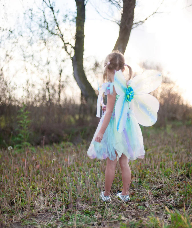 Great Pretenders - Green Butterfly Dress & Wings with Wand - Size 5-6