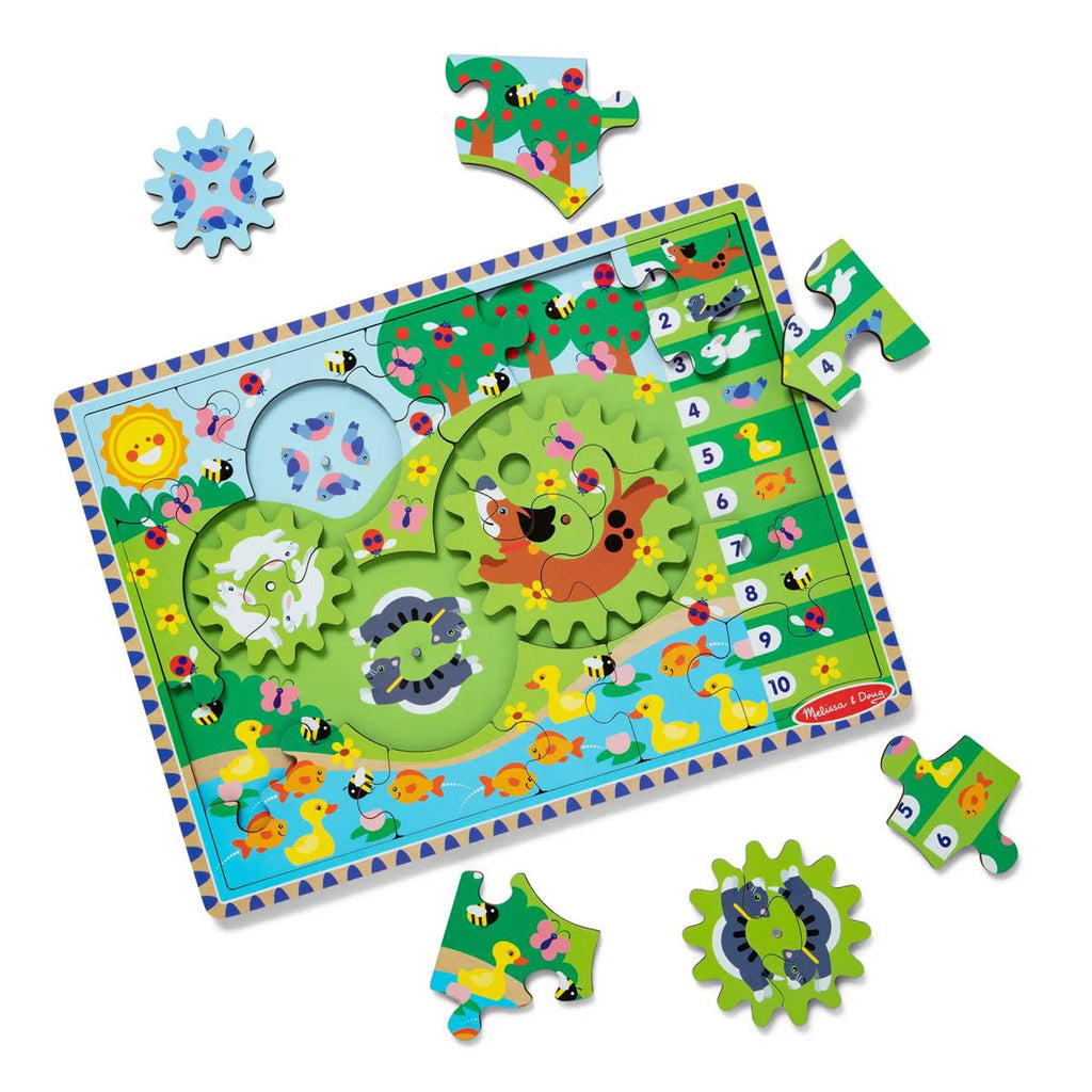 Melissa & Doug - Wooden Animal Chase Gear Puzzle