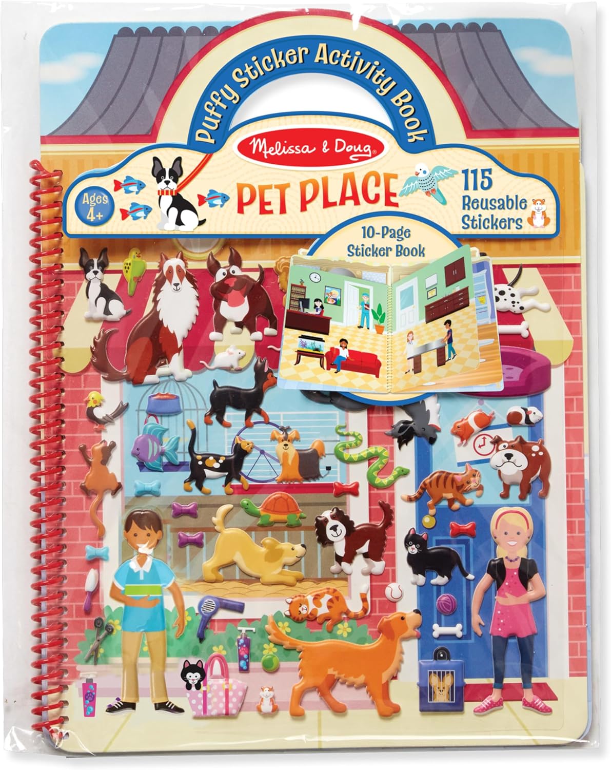 Melissa & Doug - Reusable Puffy Sticker Activity Book - Pet Place