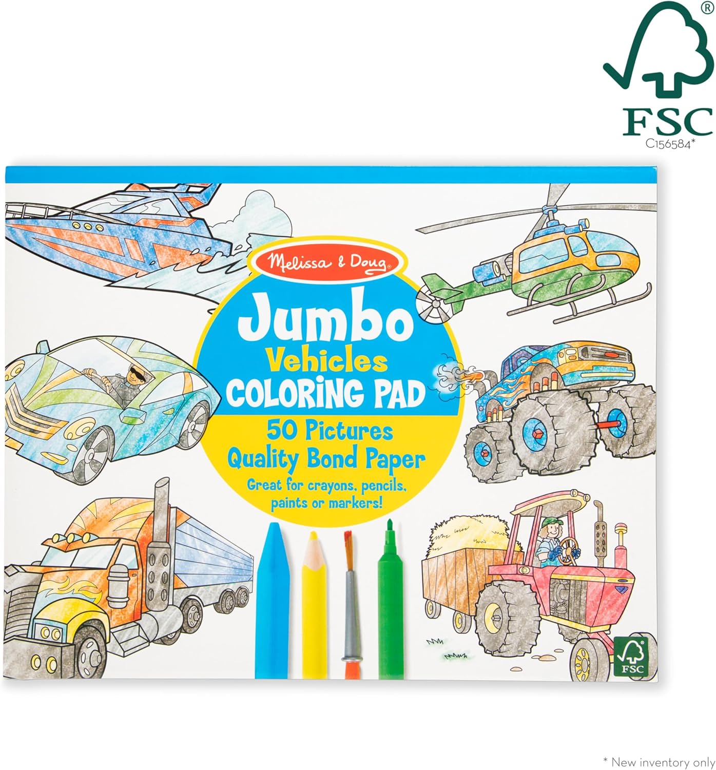 Melissa & Doug - Jumbo Colouring Pad - Vehicles