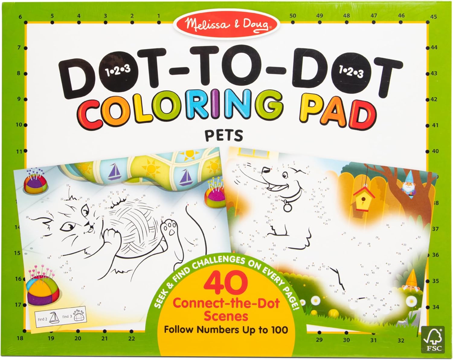 Melissa & Doug - 123 Dot-to-Dot Coloring Pad - Pets