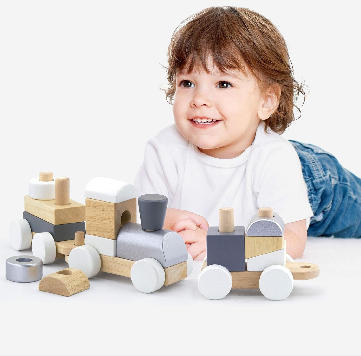 VIGA - Scandinavian Wooden Stacking Train