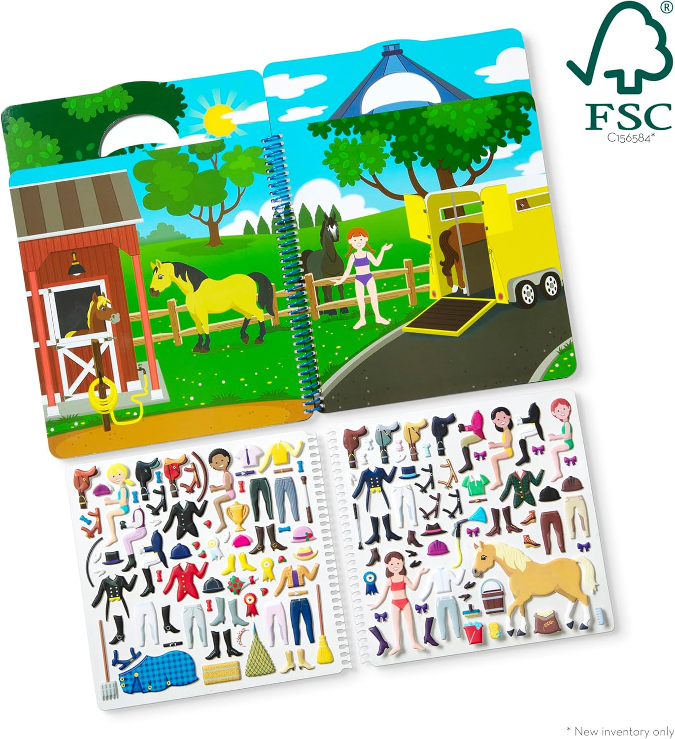 Melissa & Doug - Reusable Puffy Sticker Activity Book - Riding Club