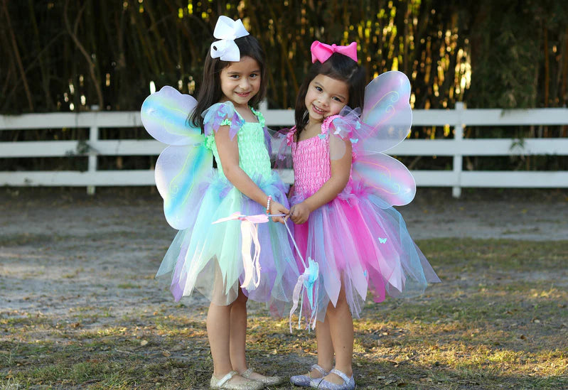 Great Pretenders - Green Butterfly Dress & Wings with Wand - Size 5-6