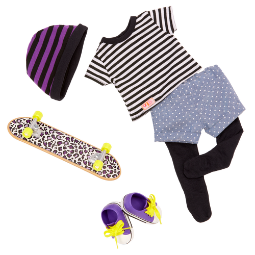 That's How I Roll skateboard outfits for 18-inch dolls