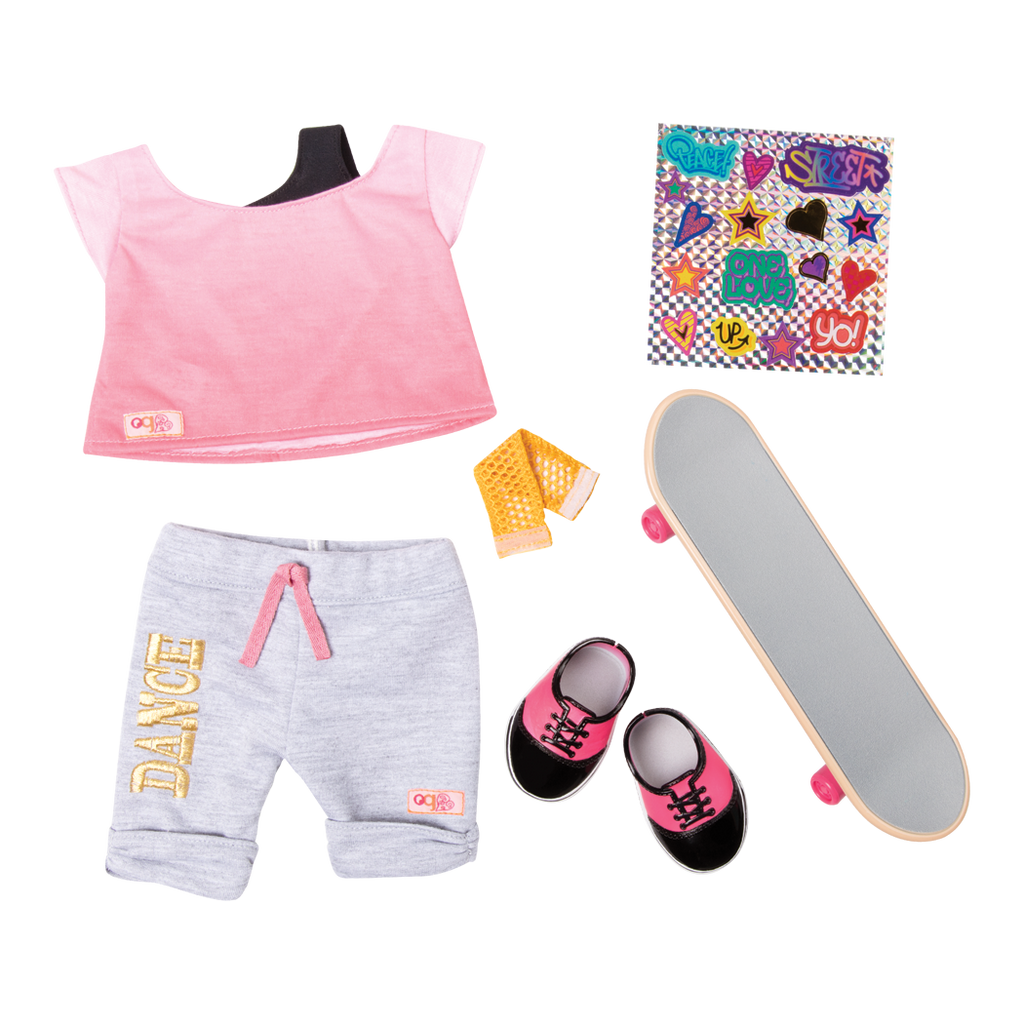 OG Fly Urban Skateboard Outfit for 18-inch Dolls