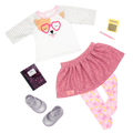 Outfit with school supplies for 18-inch doll
