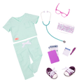 Surgeon scrubs and accessories for 18-inch doll