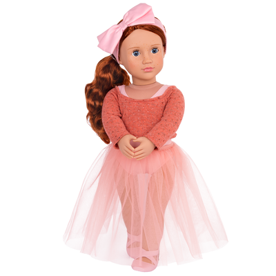 18-inch ballet doll with red hair and blue eyes