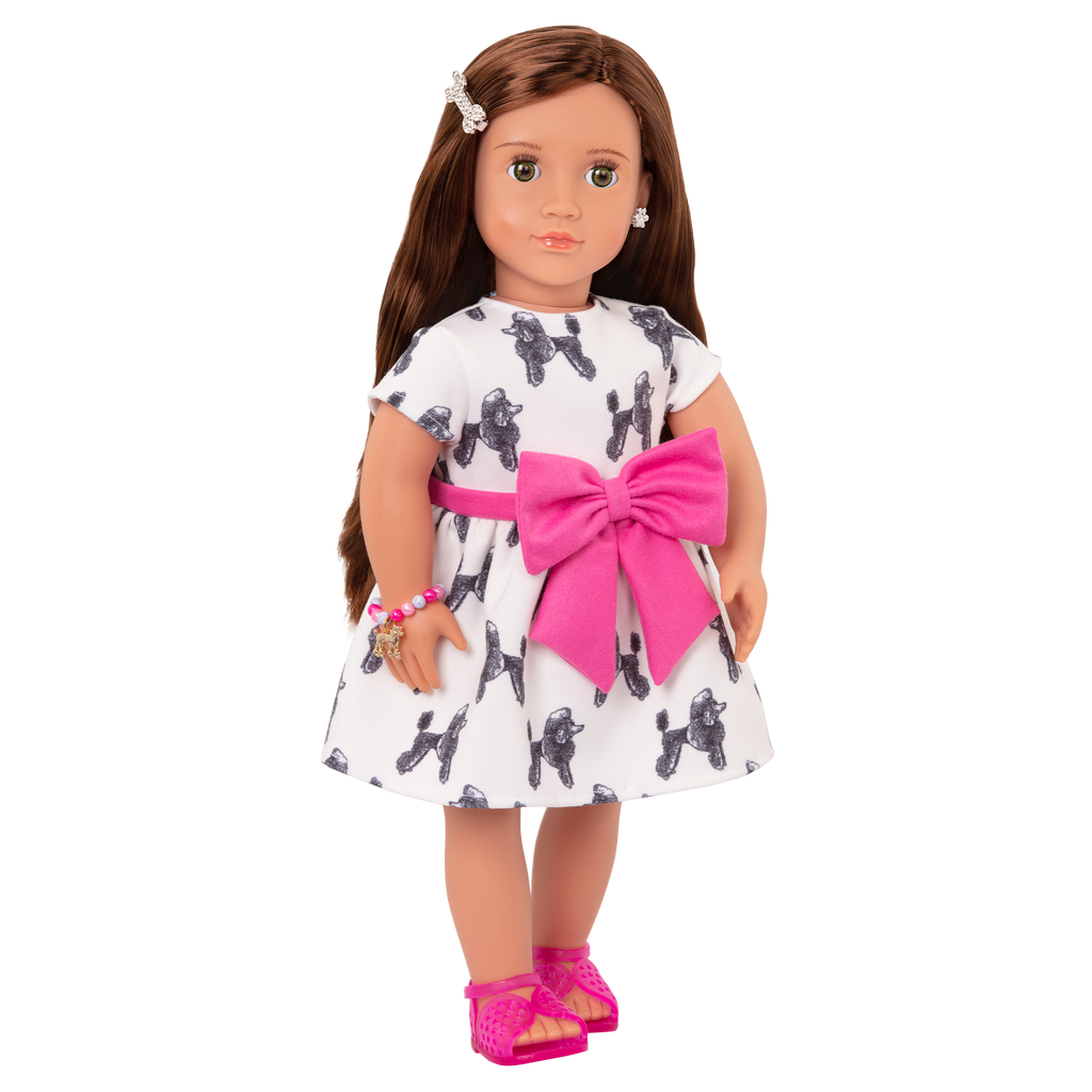 Our Generation Nancy jewelry girl 18-inch Doll brown haired and green eyed doll fashion accessory
