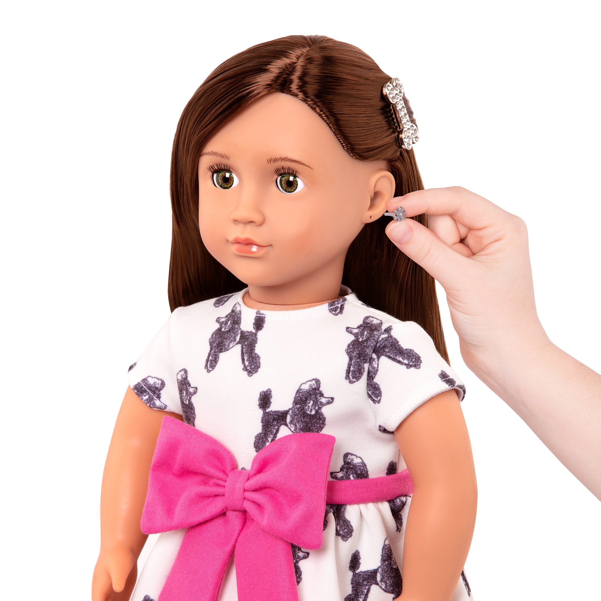 Our Generation Nancy jewelry girl 18-inch Doll brown haired and green eyed doll fashion accessory