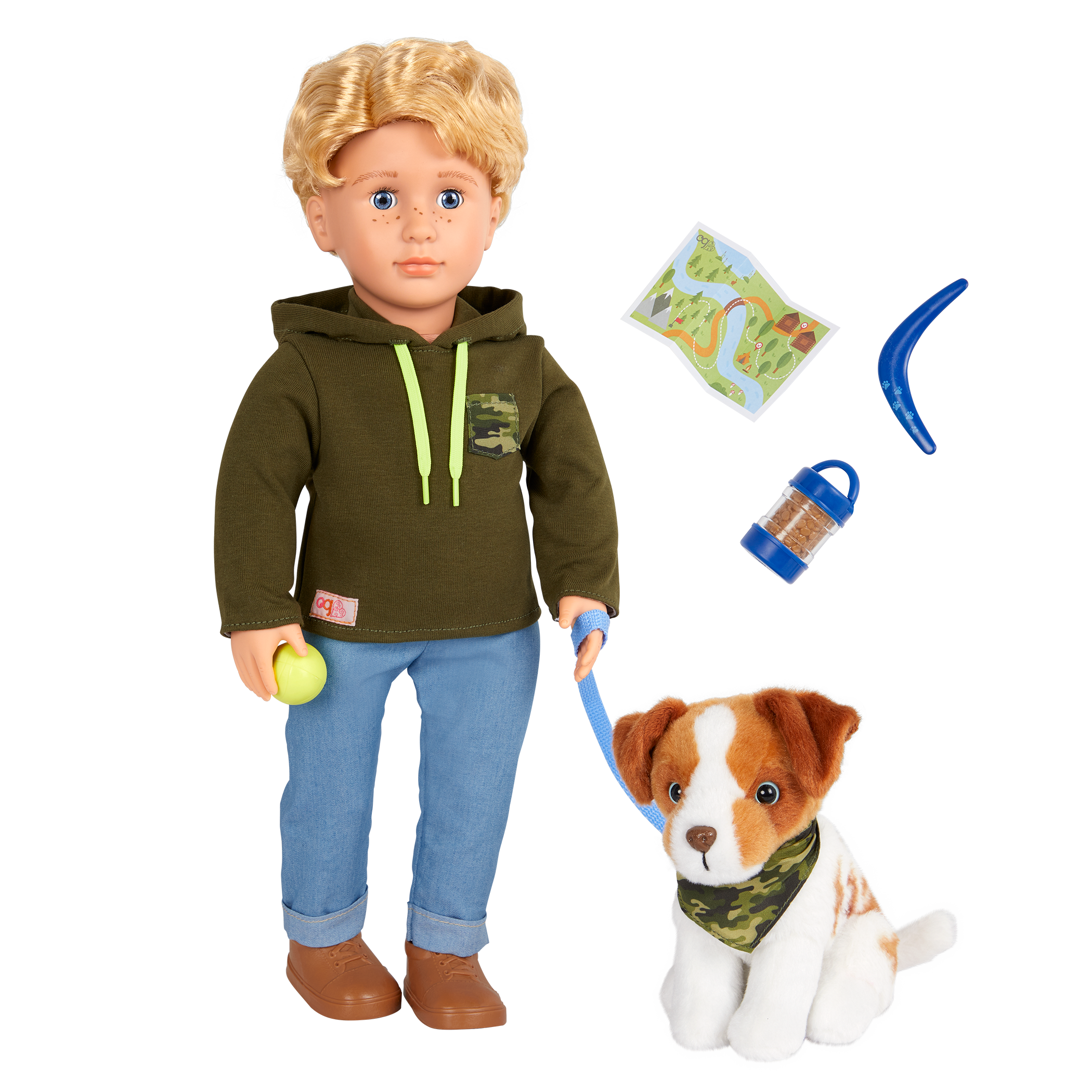 Our Generation 18-inch Boy Doll Elliot & Pet Dog Plush Accessories