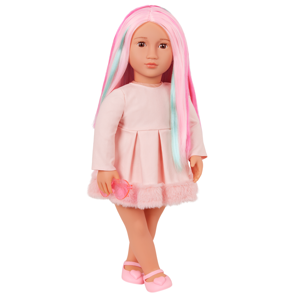 Our Generation 18-inch Multicolored Hair Doll Rosa