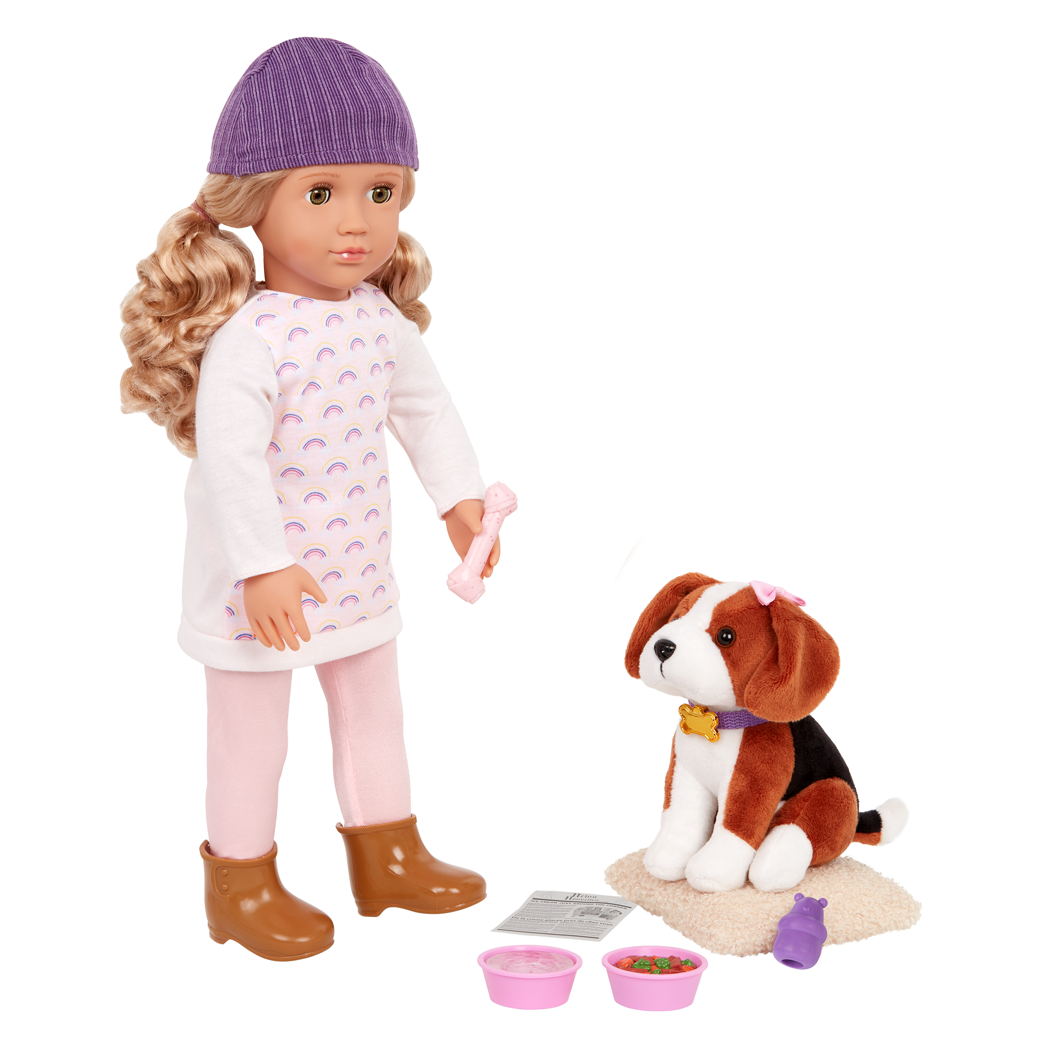 Our Generation 18-inch Doll Ember & Pet Dog Plush Elsie
